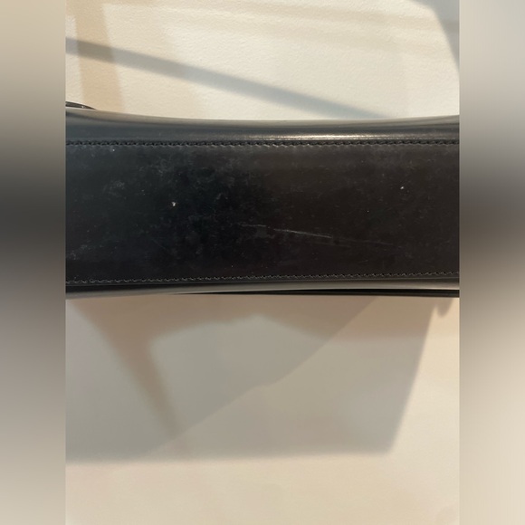 Ferragamo Vintage Y2K Rectangular Black Leather Trim Shoulder Bag - Picture 9 of 14